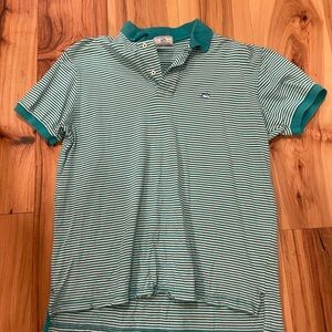 Southern Tide Teal Striped Polo Shirt